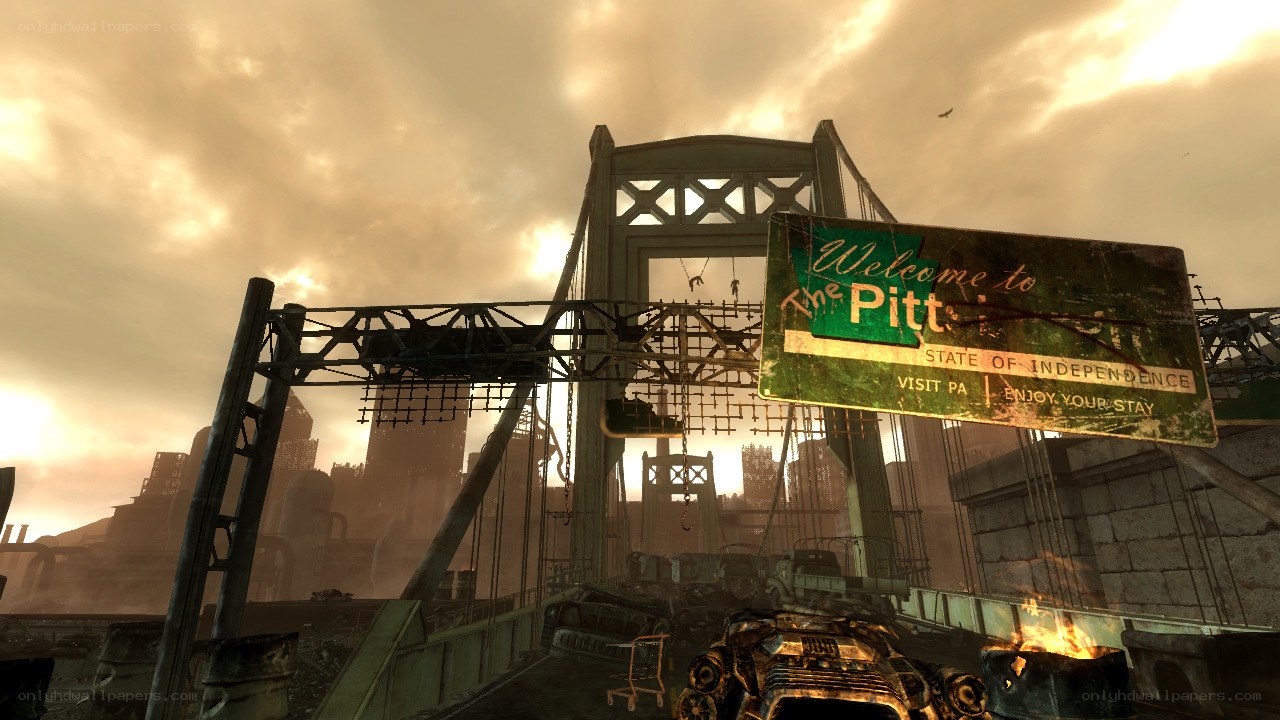 Post-apocalyptic bridge scene