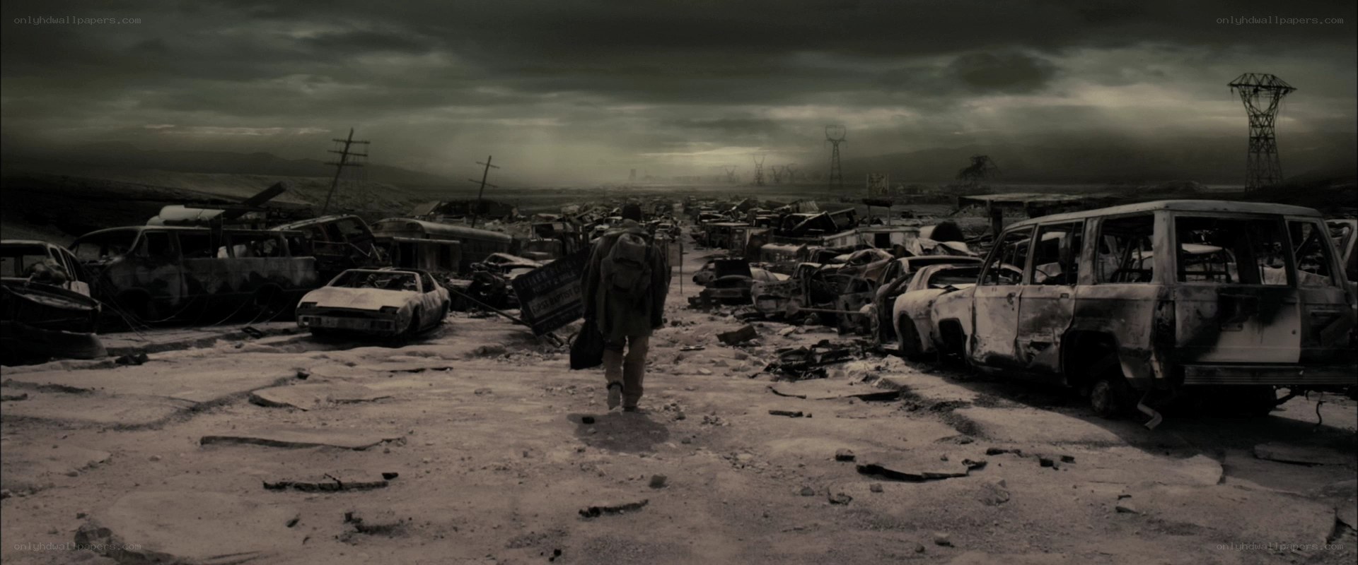 post-apocalyptic car graveyard