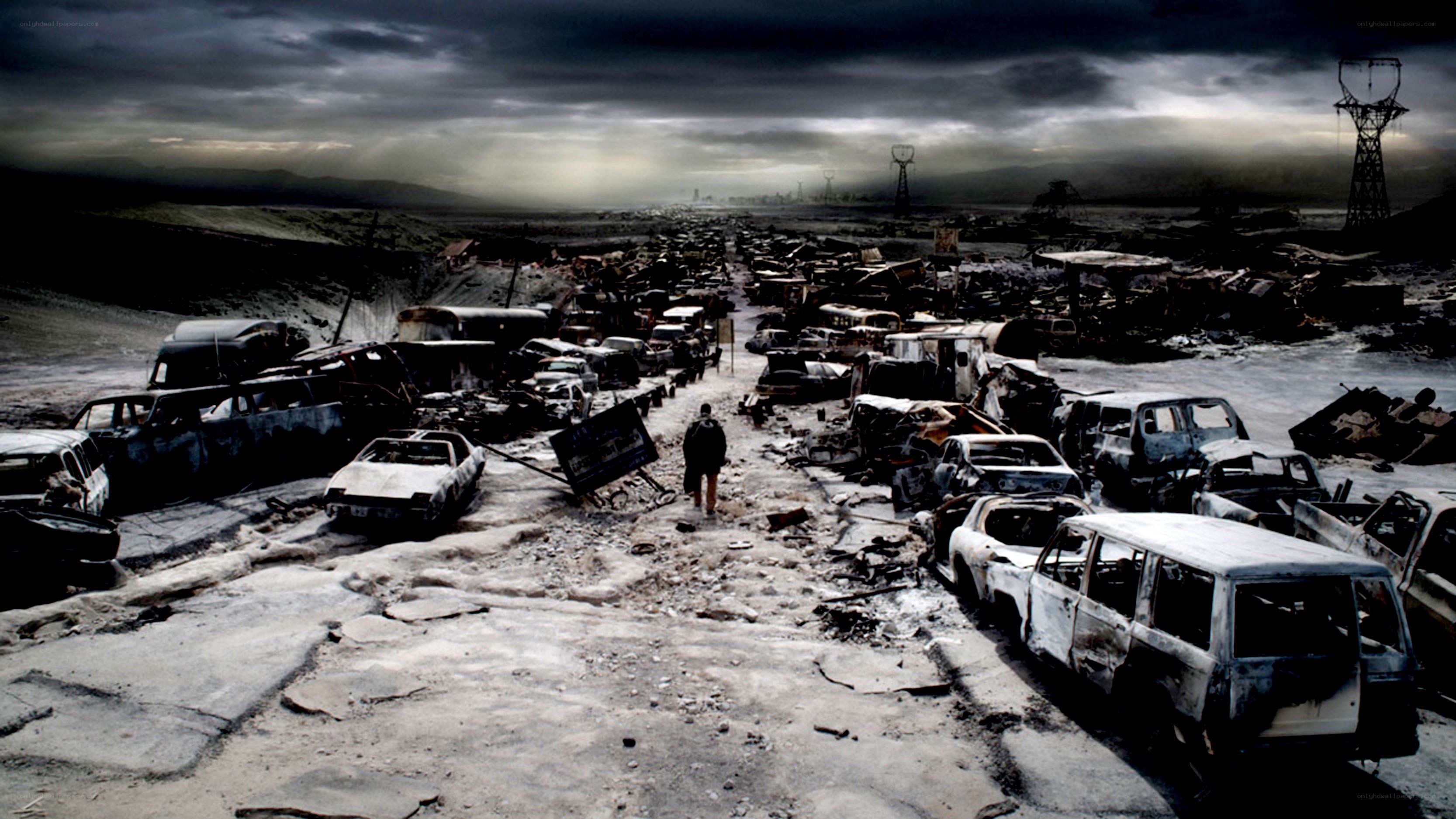 Post-apocalyptic car graveyard
