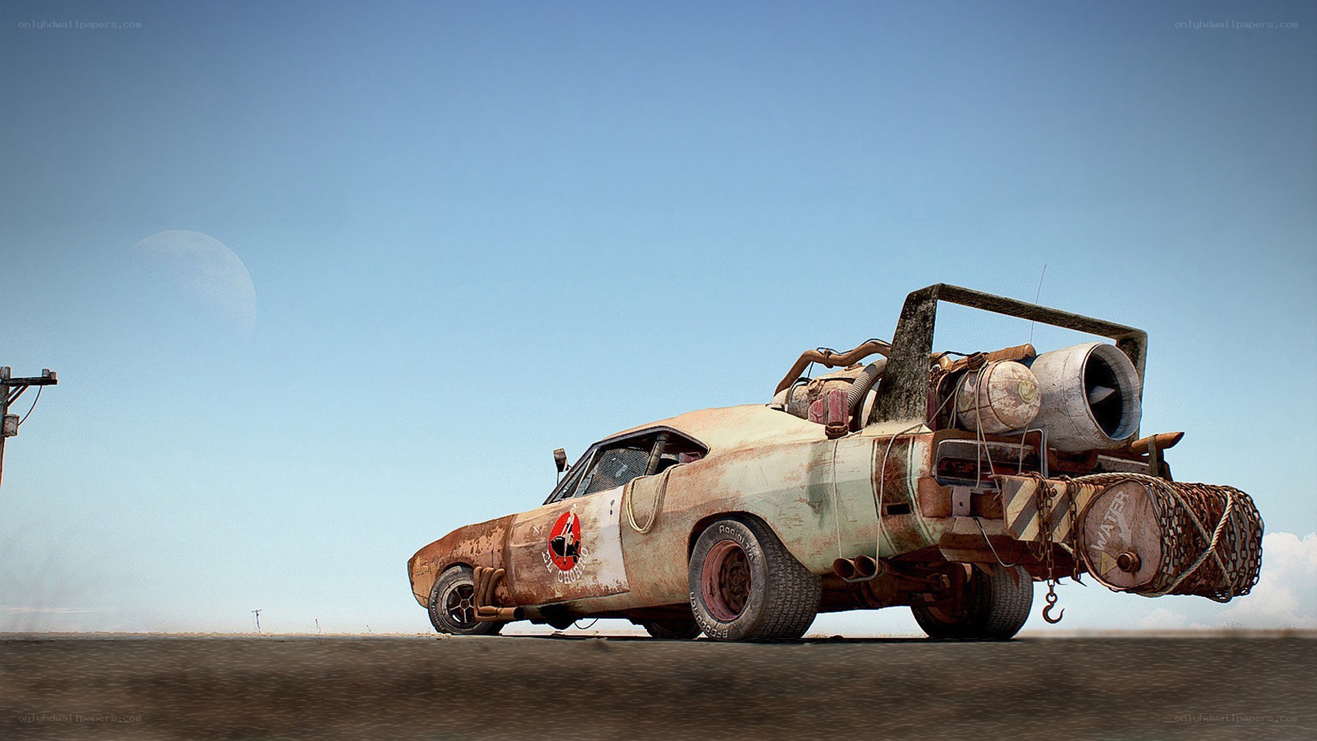 post-apocalyptic car in desert