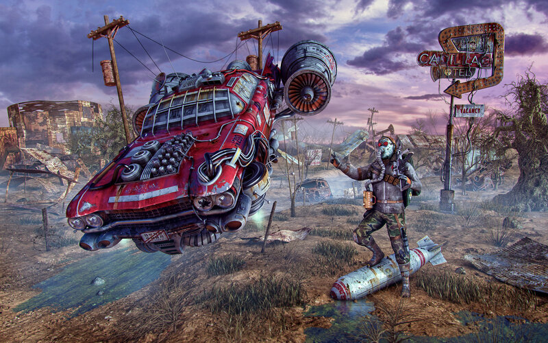 Post-apocalyptic Car — Red
