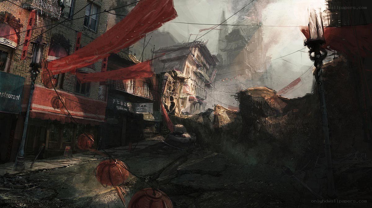 Post-apocalyptic Chinatown street
