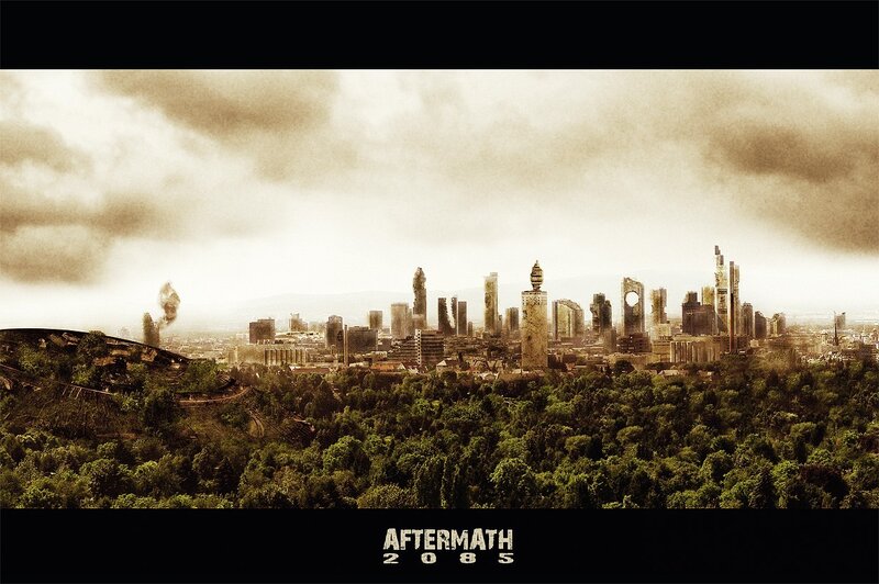Post-apocalyptic City — Brown, Dramatic, Digital Art