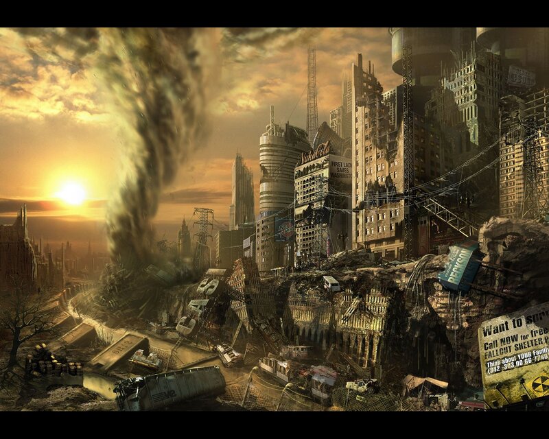 Post-apocalyptic City — Brown, Dramatic, Sunset