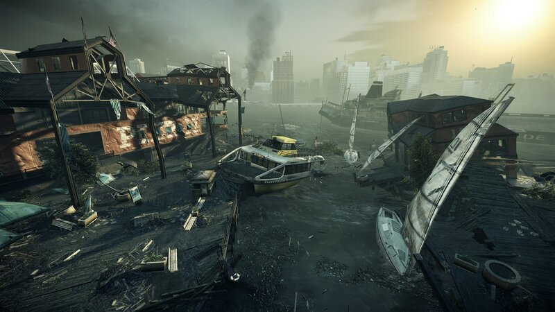 post-apocalyptic city harbor
