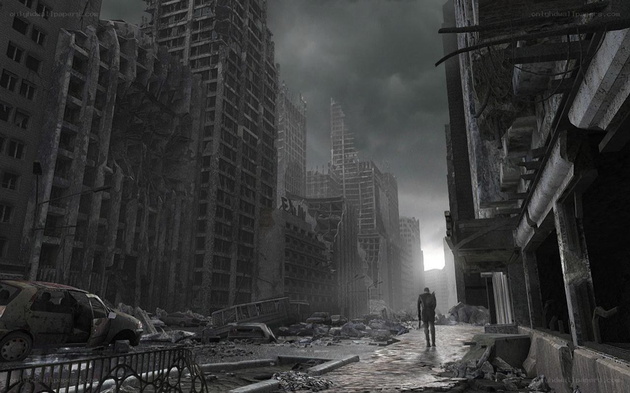 post-apocalyptic city ruins