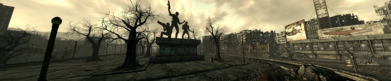 Post-apocalyptic city ruins