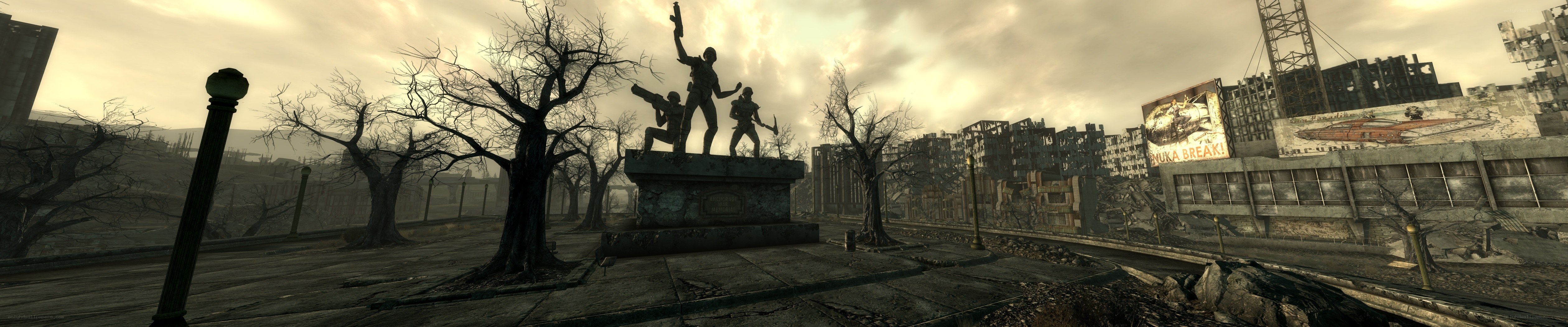 Post-apocalyptic city ruins