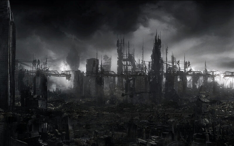 post-apocalyptic city ruins