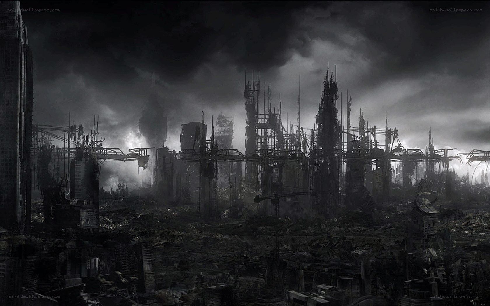 post-apocalyptic city ruins