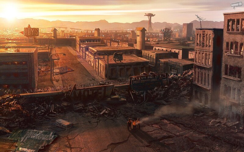 post-apocalyptic city ruins