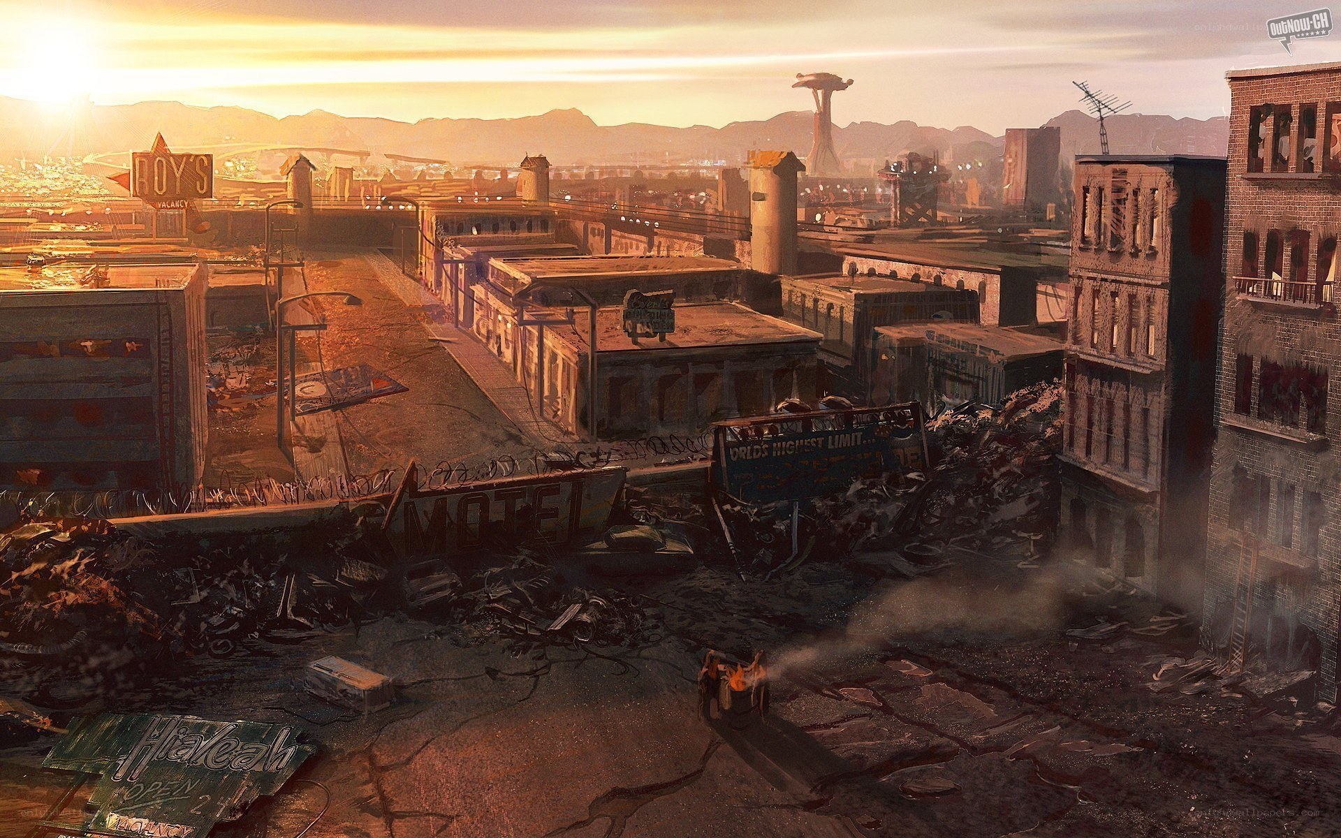 post-apocalyptic city ruins