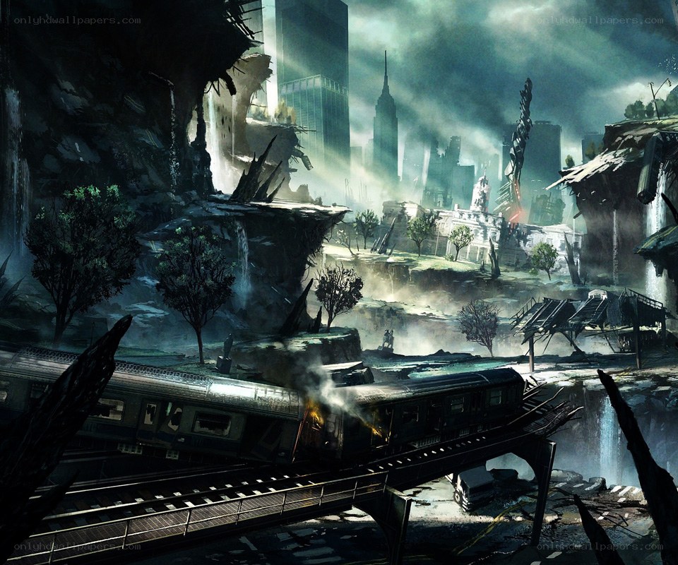 post-apocalyptic city ruins