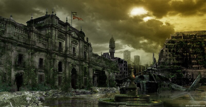 post-apocalyptic city ruins