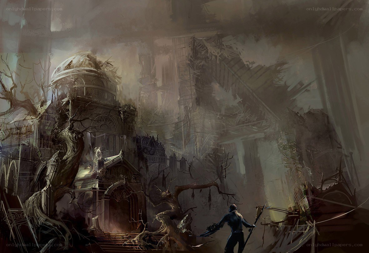 post-apocalyptic city ruins