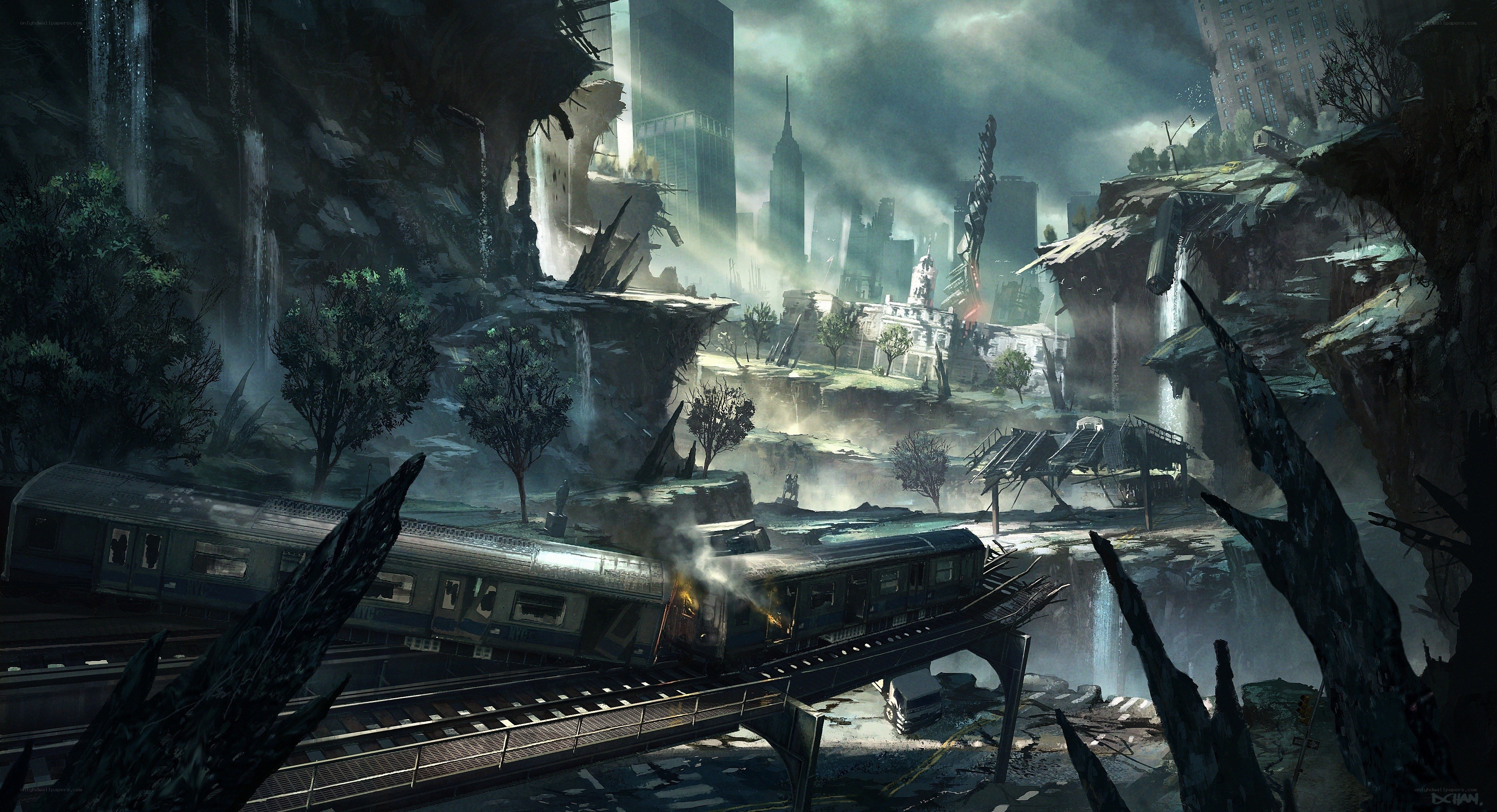 post-apocalyptic city ruins