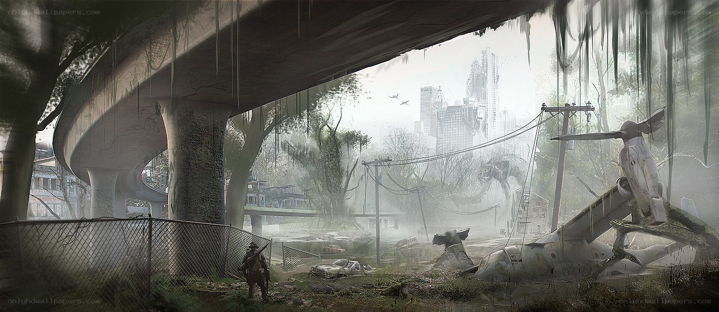 post-apocalyptic city ruins