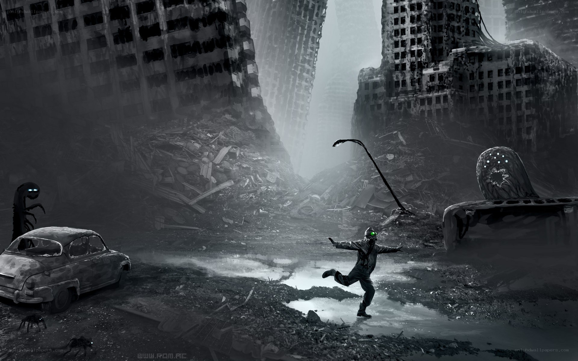 post-apocalyptic city ruins