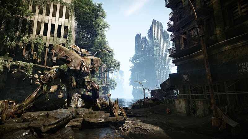 Post-apocalyptic city ruins