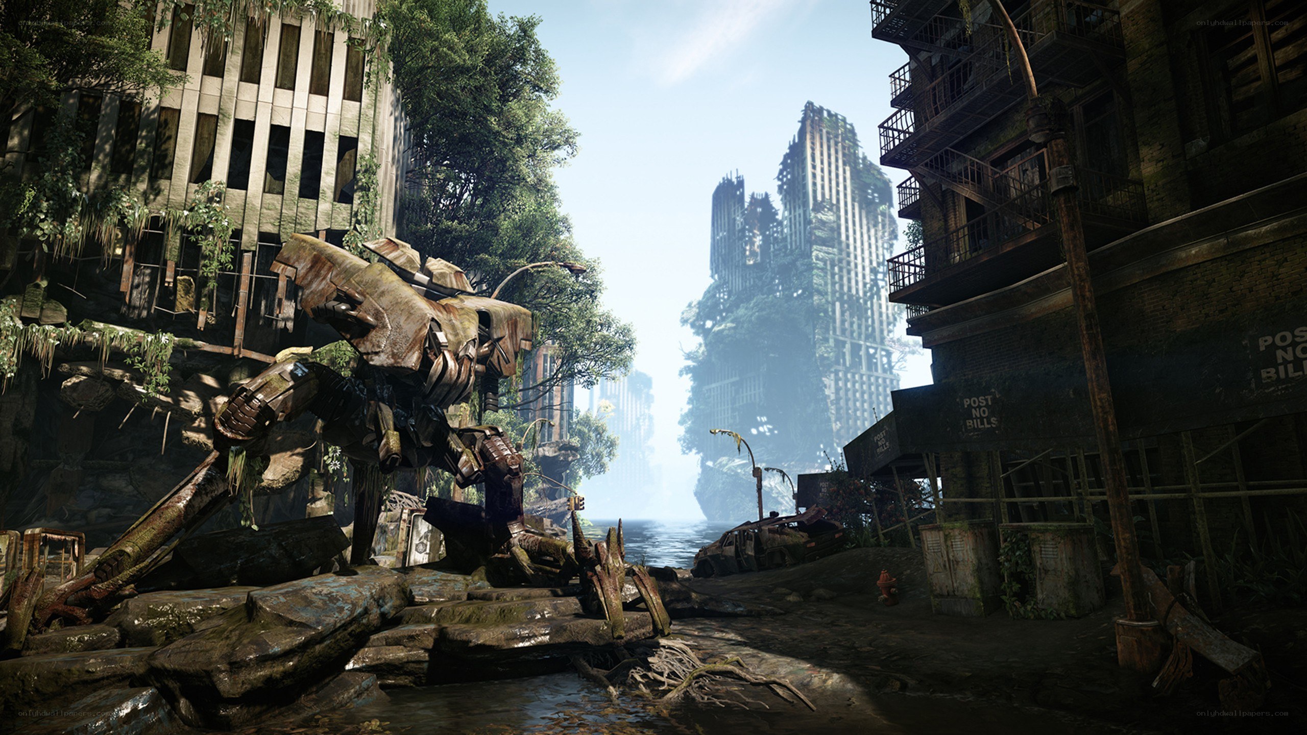 Post-apocalyptic city ruins
