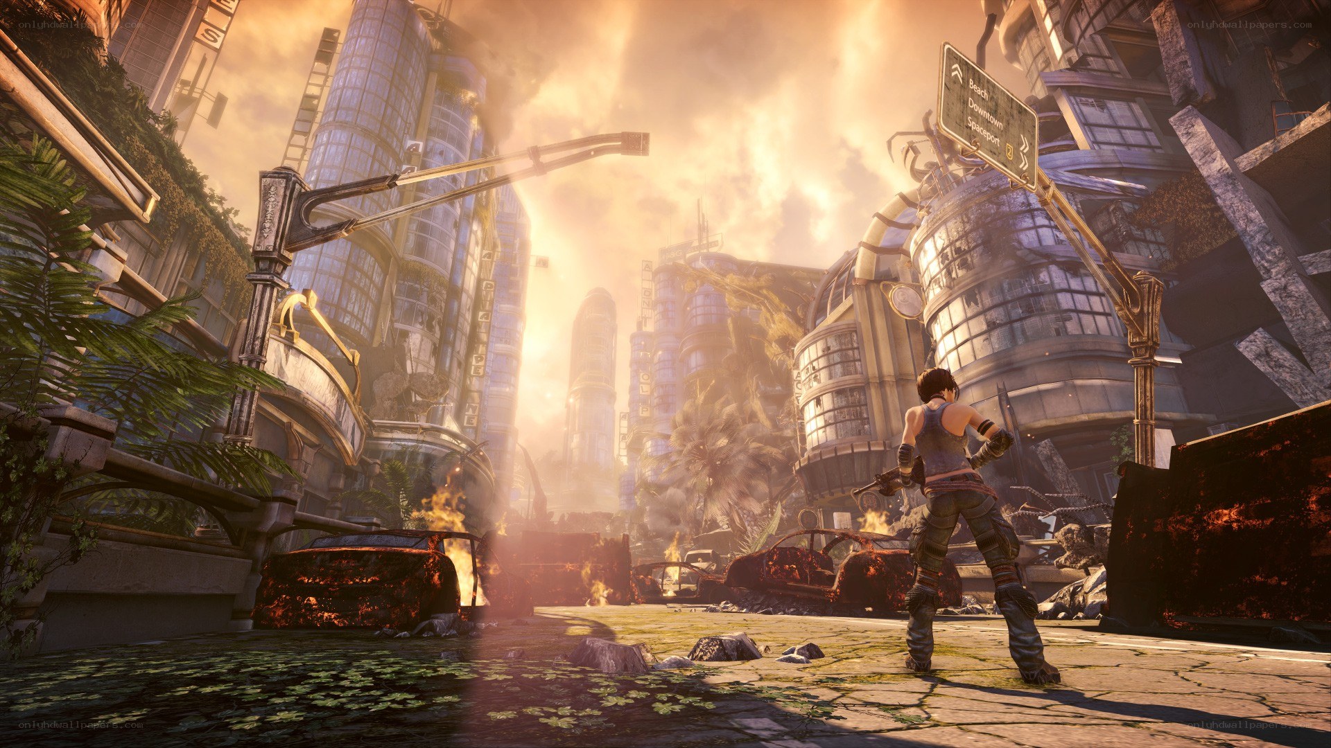 post-apocalyptic city ruins