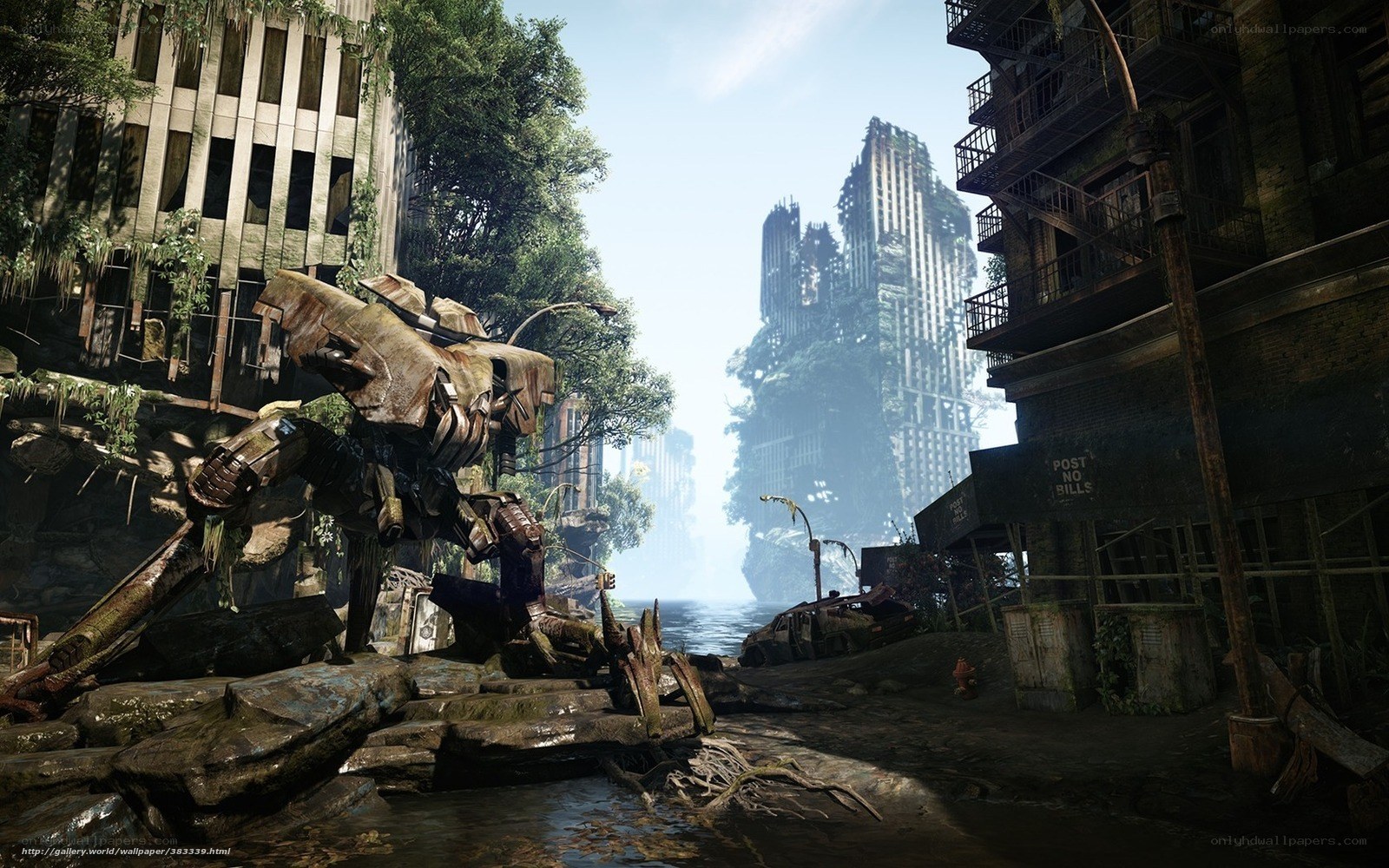 Post-apocalyptic city ruins