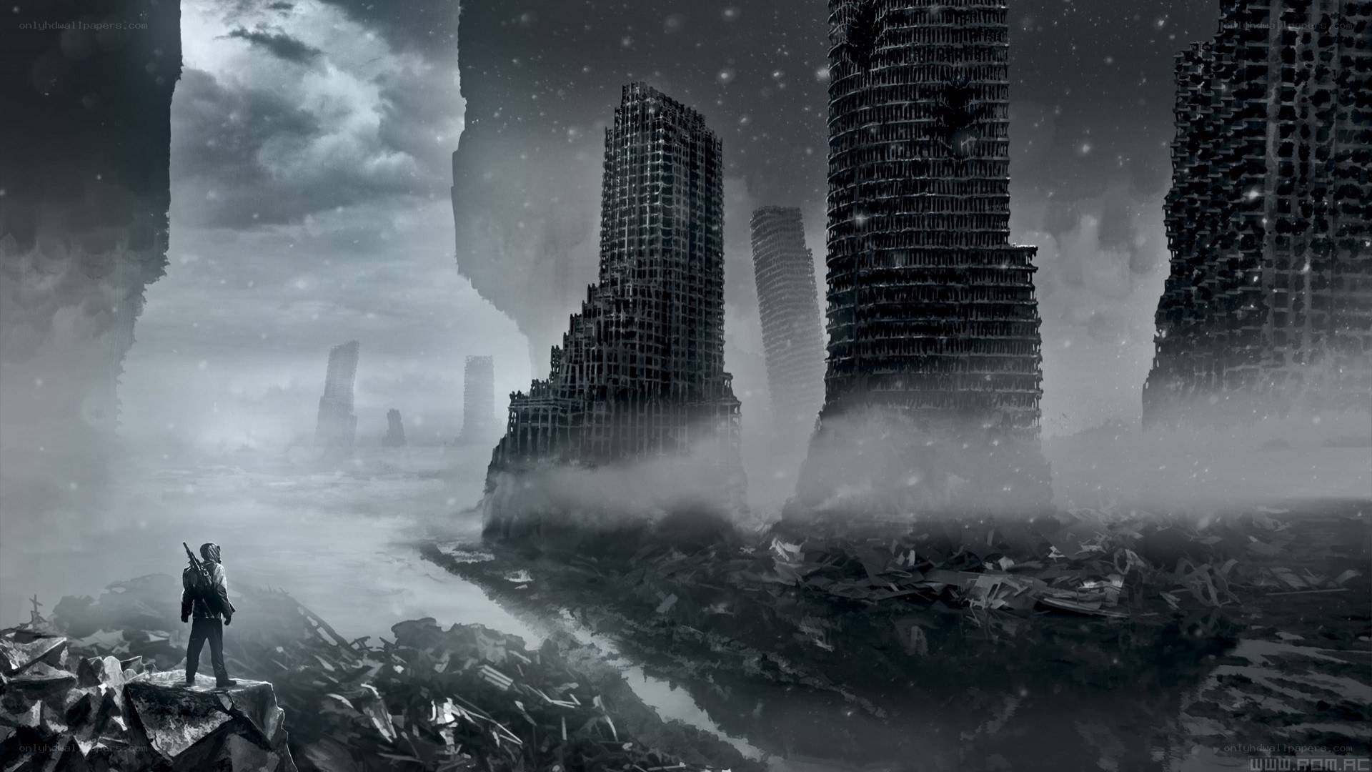 post-apocalyptic city ruins