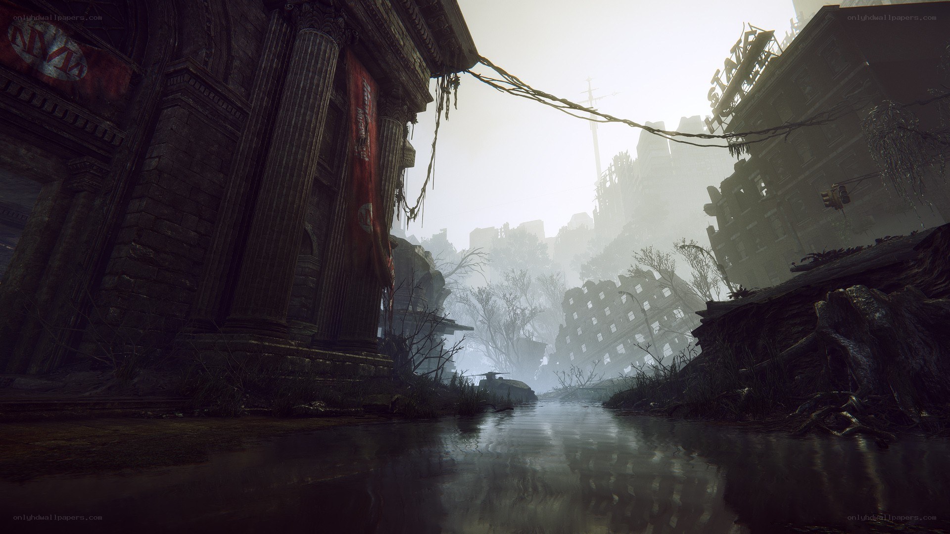post-apocalyptic city ruins