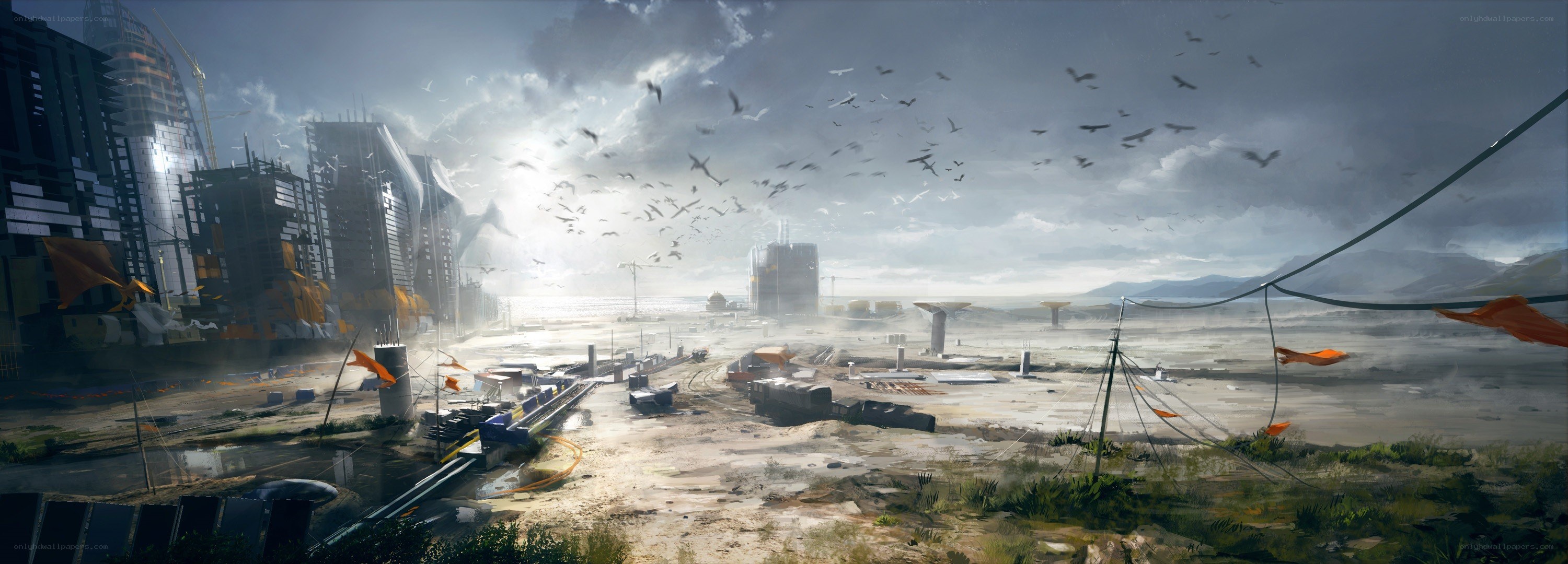 Post-apocalyptic city ruins