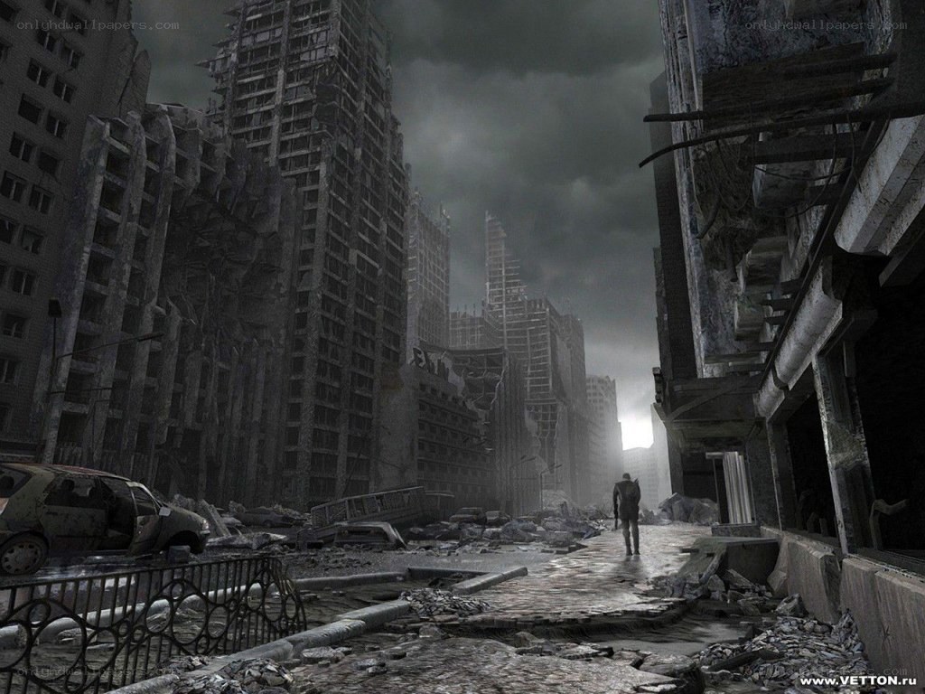 post-apocalyptic city ruins