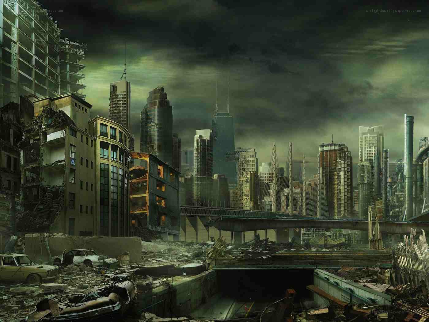 post-apocalyptic city ruins