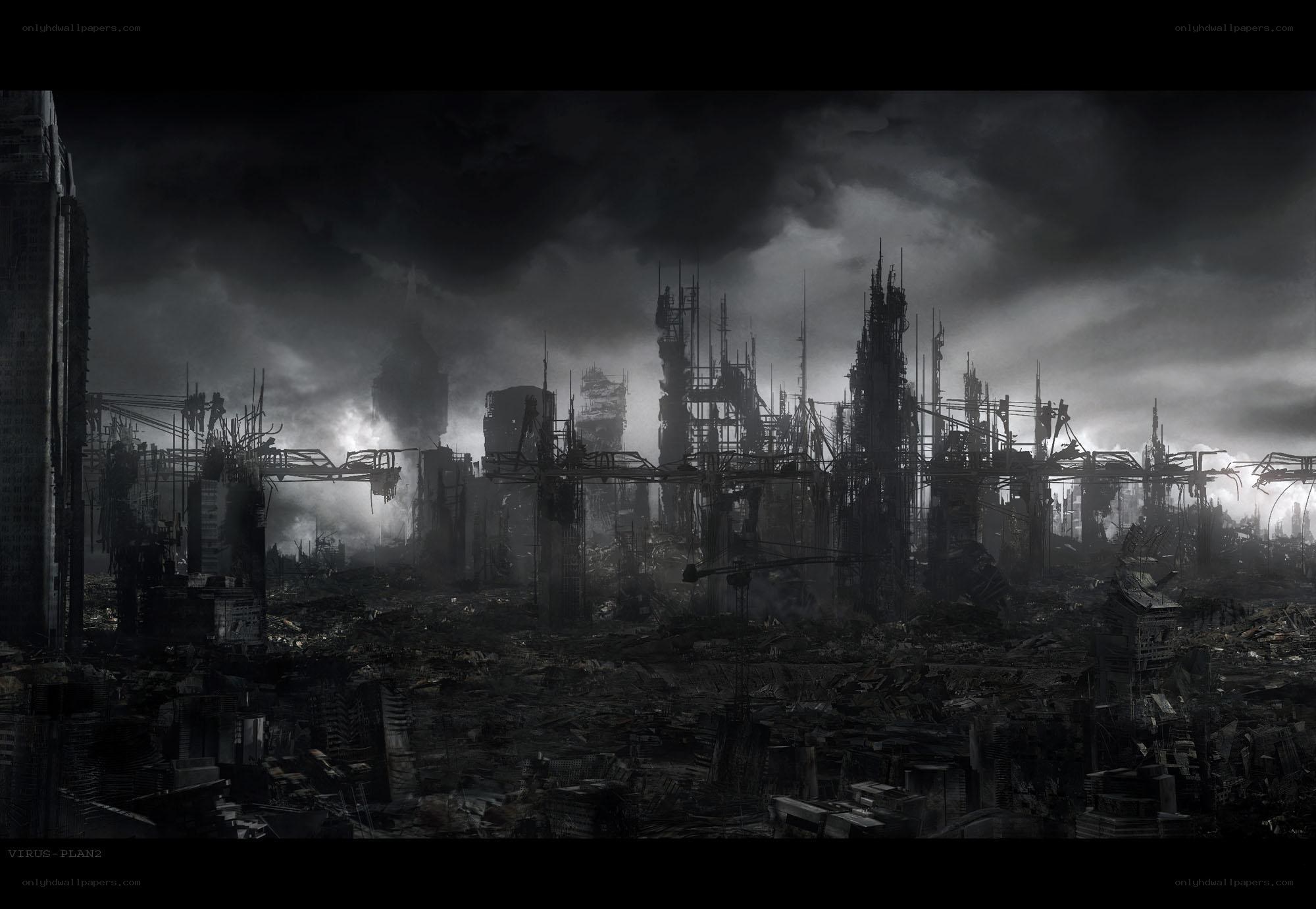 post-apocalyptic city ruins