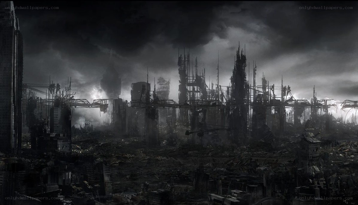 post-apocalyptic city ruins