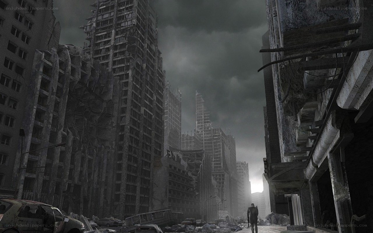 post-apocalyptic city ruins