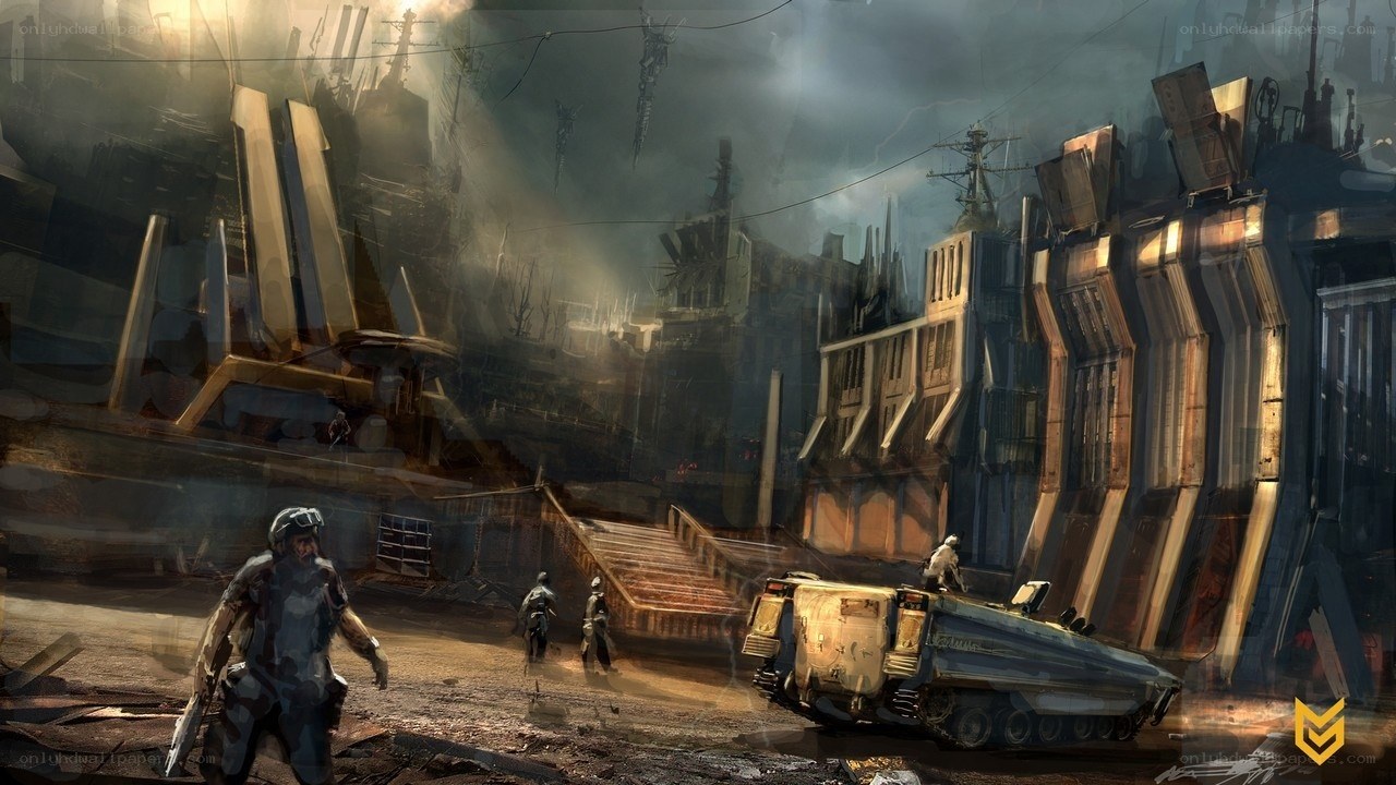 post-apocalyptic city ruins