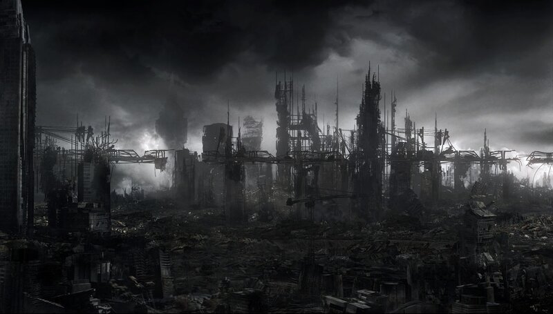 post-apocalyptic city ruins