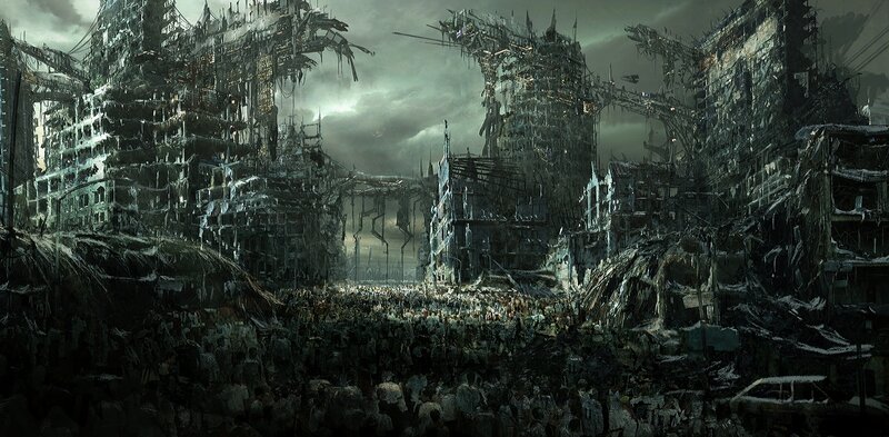 post-apocalyptic city ruins