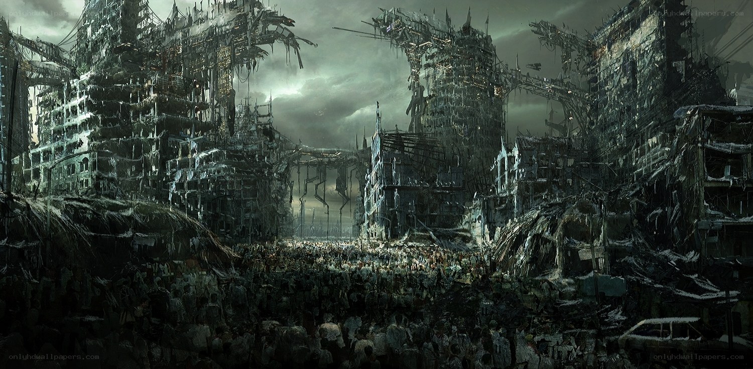 post-apocalyptic city ruins
