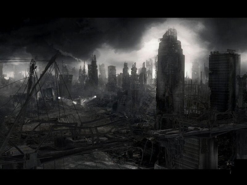 post-apocalyptic city ruins