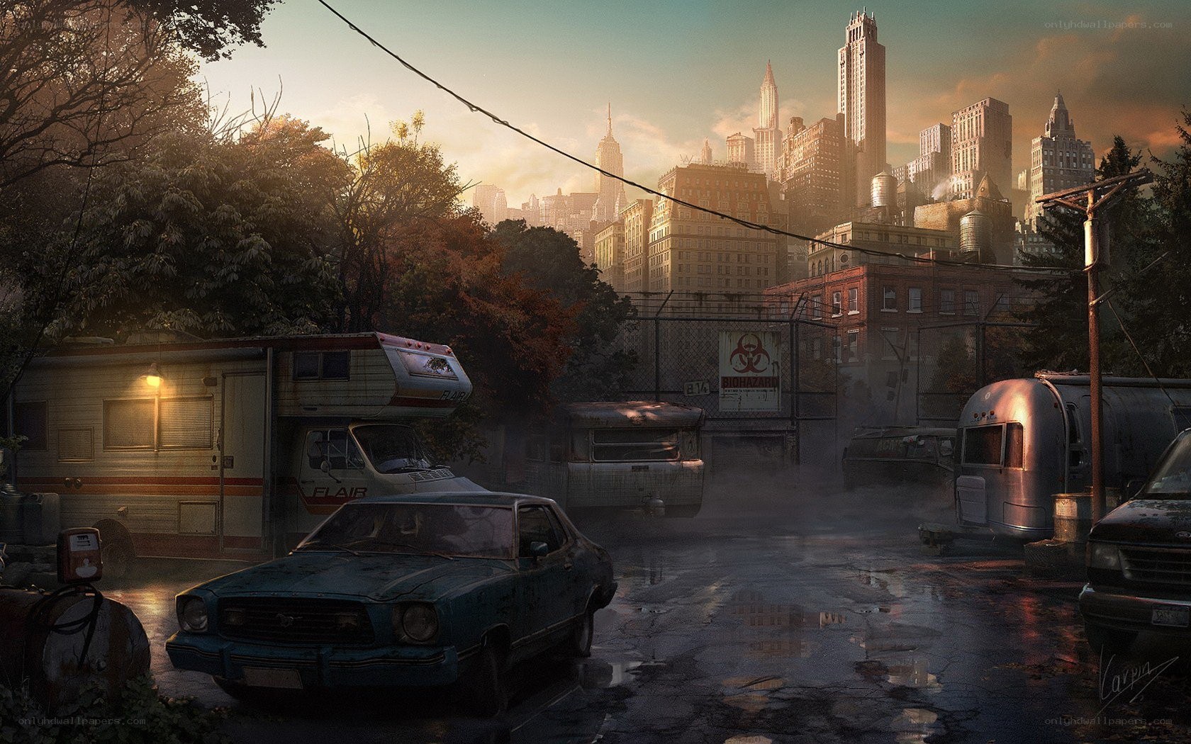 post-apocalyptic city scene