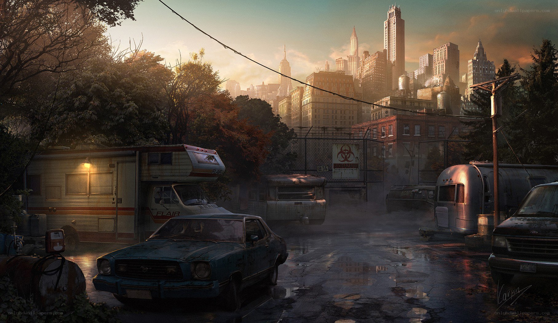 post-apocalyptic city scene