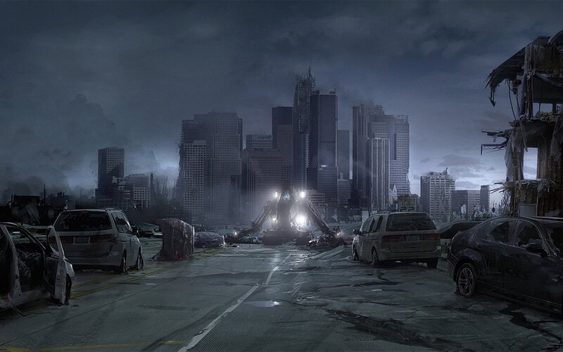 post-apocalyptic city scene