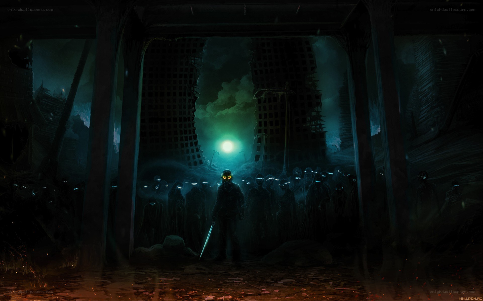 post-apocalyptic city scene
