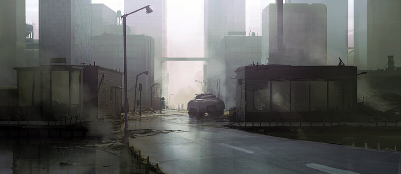Post-apocalyptic city street