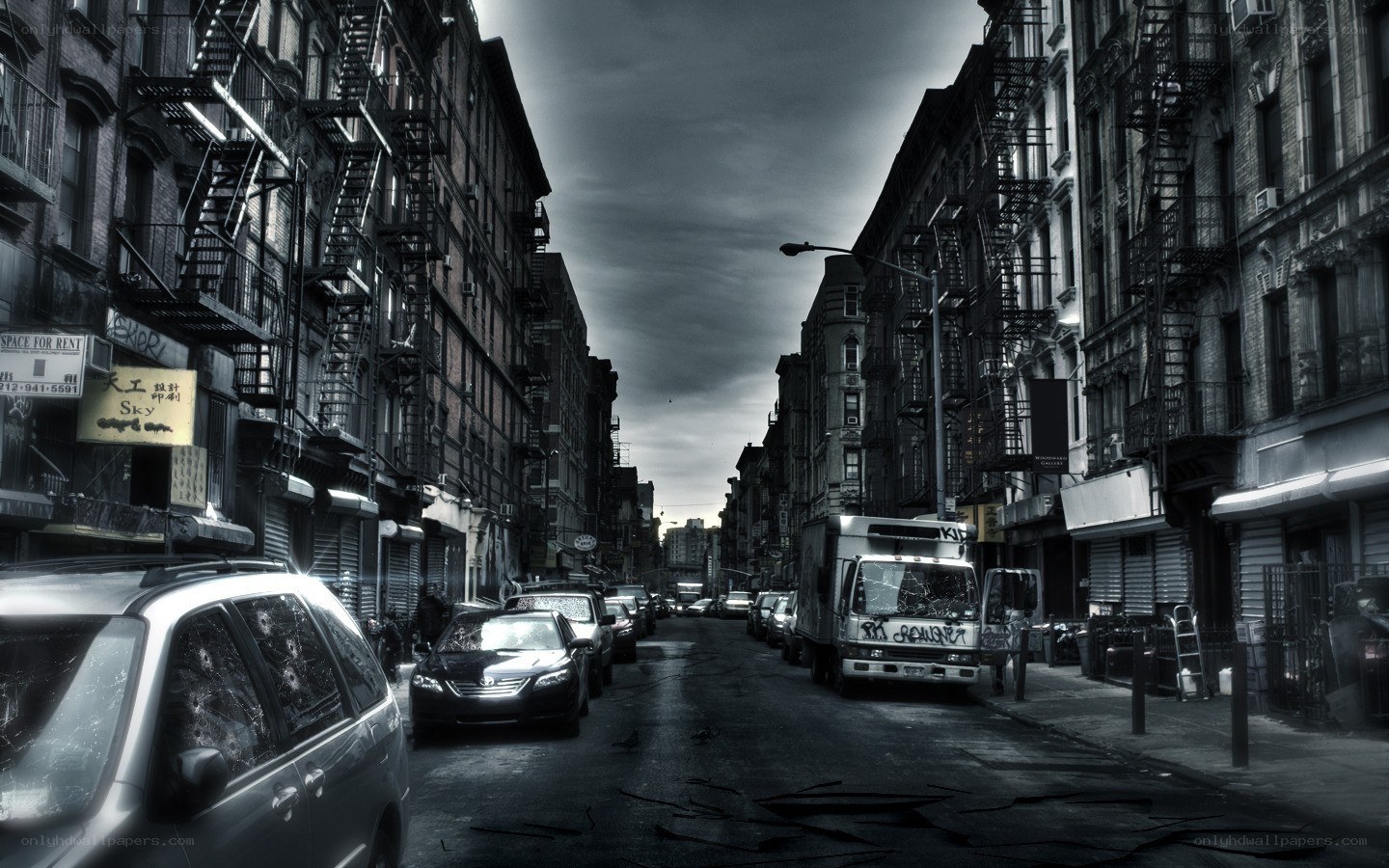 Post-apocalyptic city street