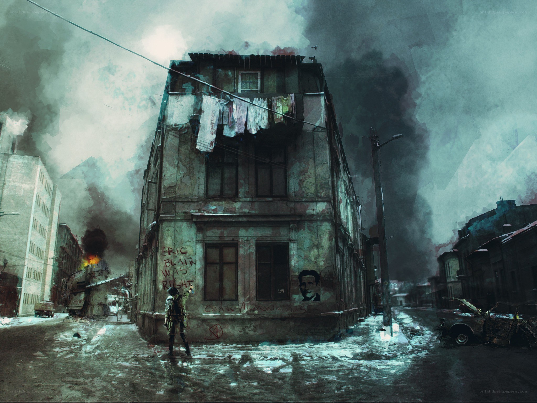 Post-apocalyptic city street