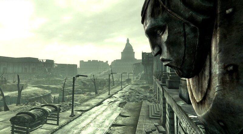 Post-apocalyptic city view