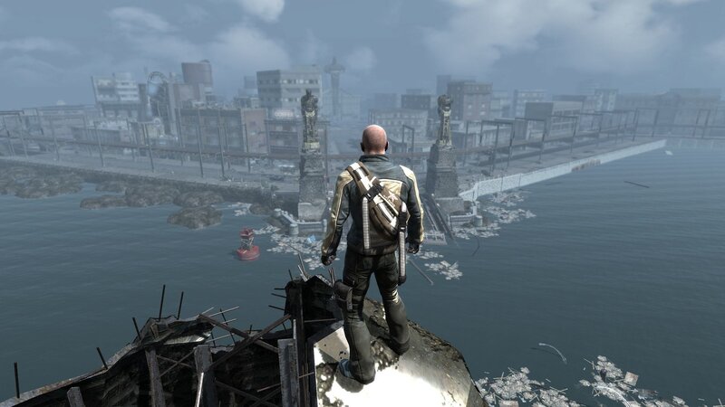 post-apocalyptic city view