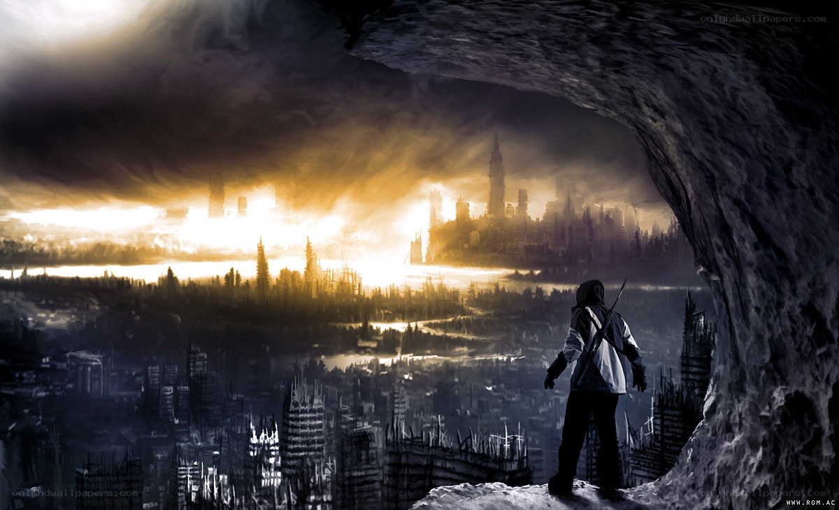 post-apocalyptic city view