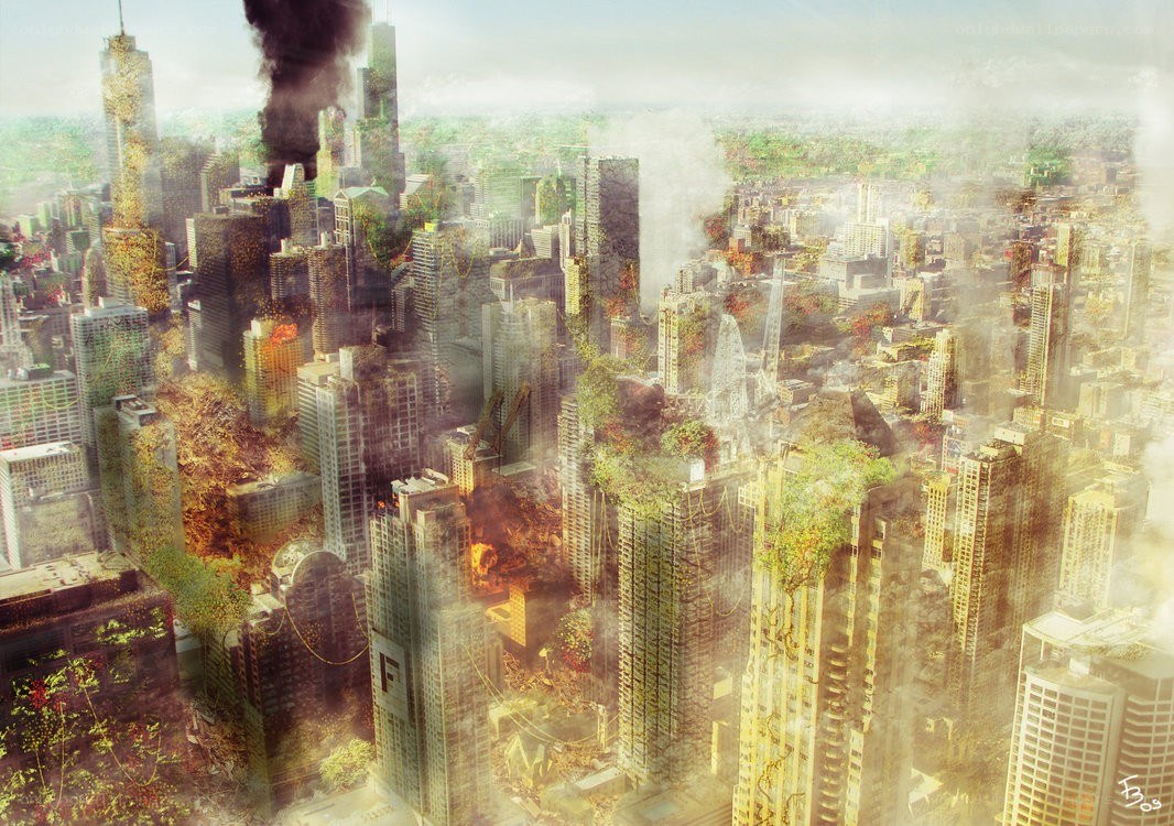 Post-apocalyptic cityscape